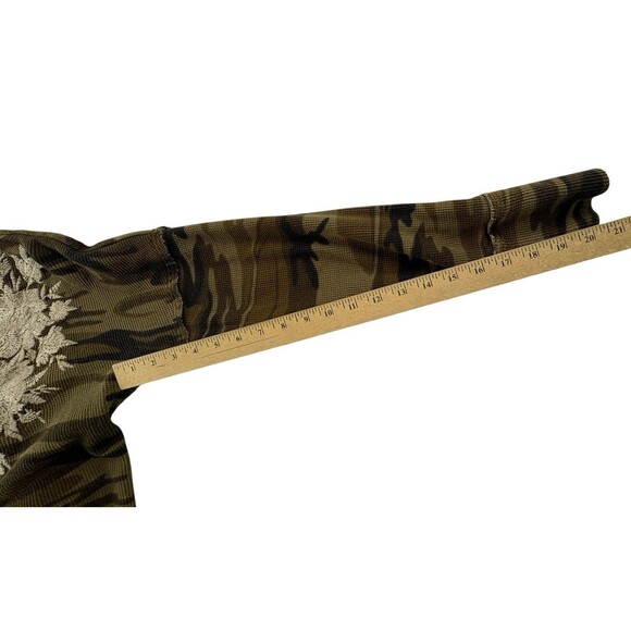 Johnny Was Thermal Top Camo Long Sleeve Christina V-Neck Floral Camo Boho Size S - Picture 9 of 11